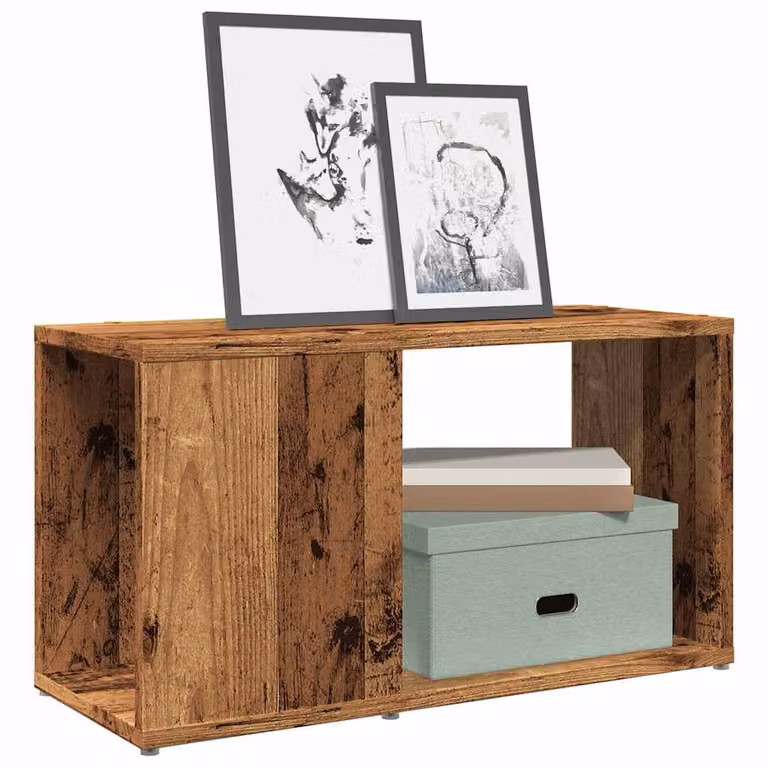 vidaXL Mobile Porta TV Moderno in Legno Antico Marrone L 60 cm, P 24 cm, H 32 cm