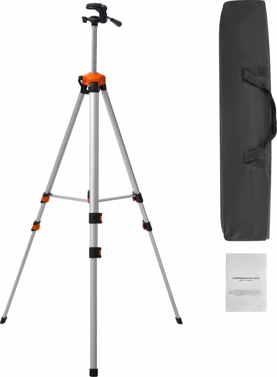 SucceBuy treppiede con livella laser, attacco filettato da 1/4"-20, altezza regolabile da 27,36 a 68,11 pollici, treppiede in alluminio con livella, gambe retrattili per l'edilizia e la decorazione di interni