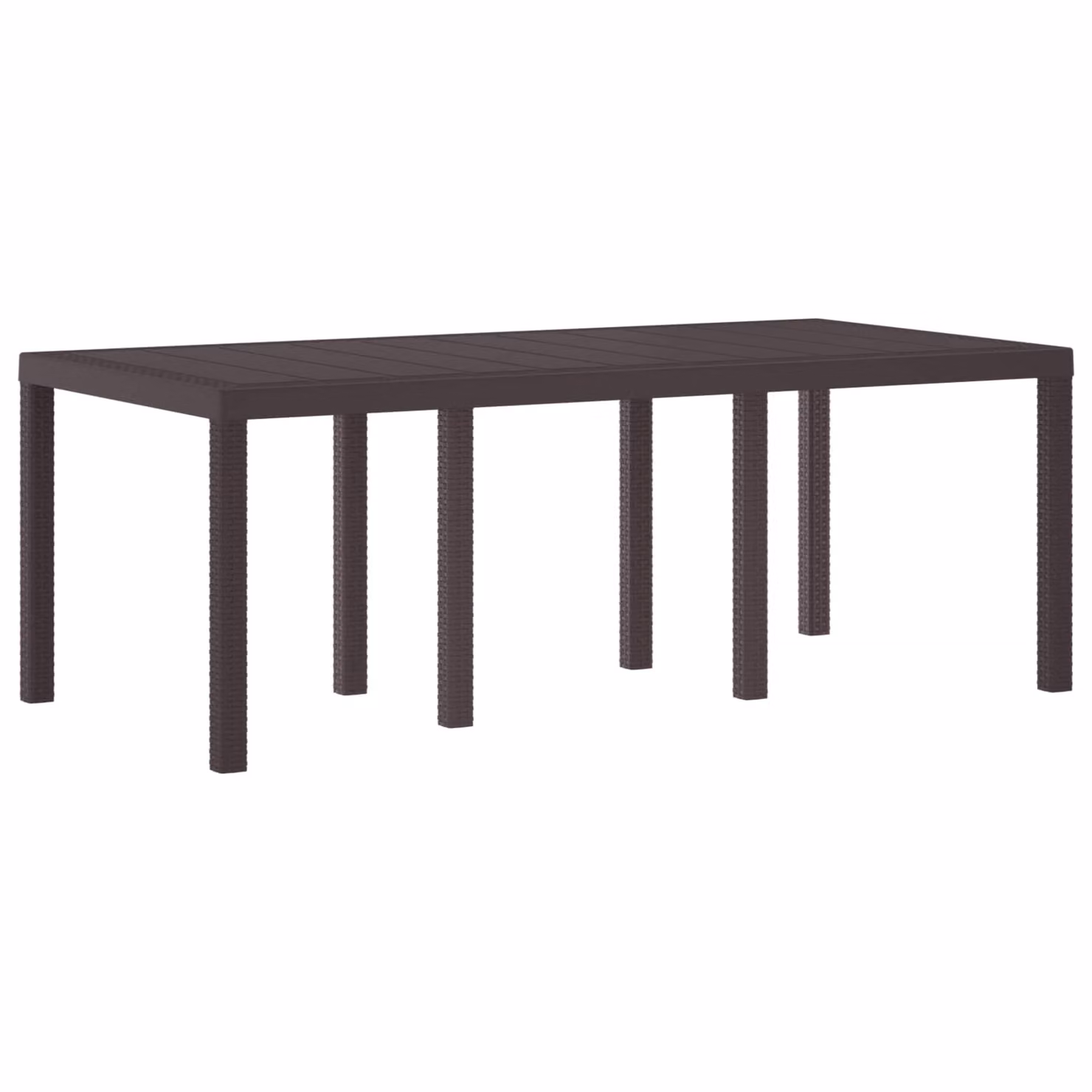 vidaXL Tavolo da giardino rettangolare in polyrattan marrone L: 200 cm, P: 100 cm, H: 73 cm – 1