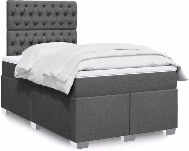 Giroletto a Molle con Materasso Grigio Scuro 120x190cm Tessuto 3290435