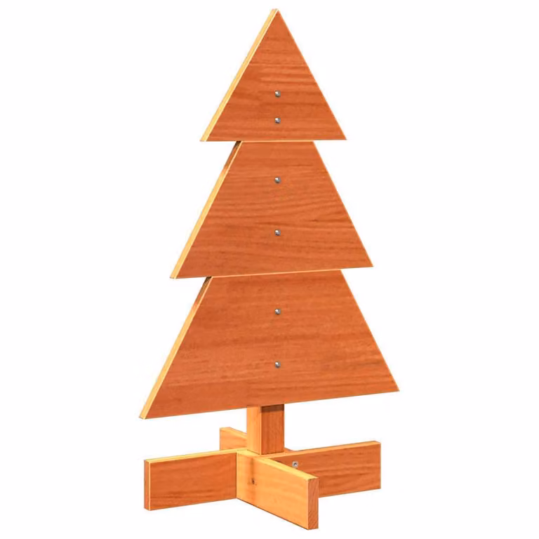 Albero di Natale Marrone Cera 60 cm in Legno Massello di Pino