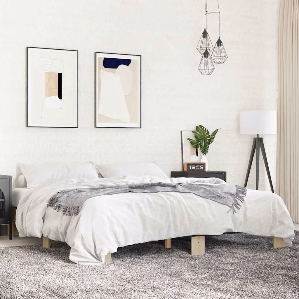 Giroletto vidaXL in Rovere Sonoma e Metallo, L/P: 160 x 200 cm