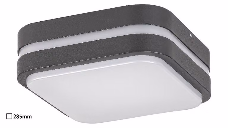 Rabalux 8850 plafoniera per esterni Hamburg, 12W, 4000K, 900lm, bianco antracite, bianco neutro, 28,5x28,5cm