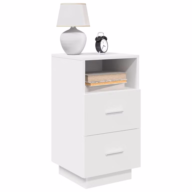 Comodino con 2 Cassetti vidaXL Bianco Moderno L/P/H: 36 x 36 x 68 cm