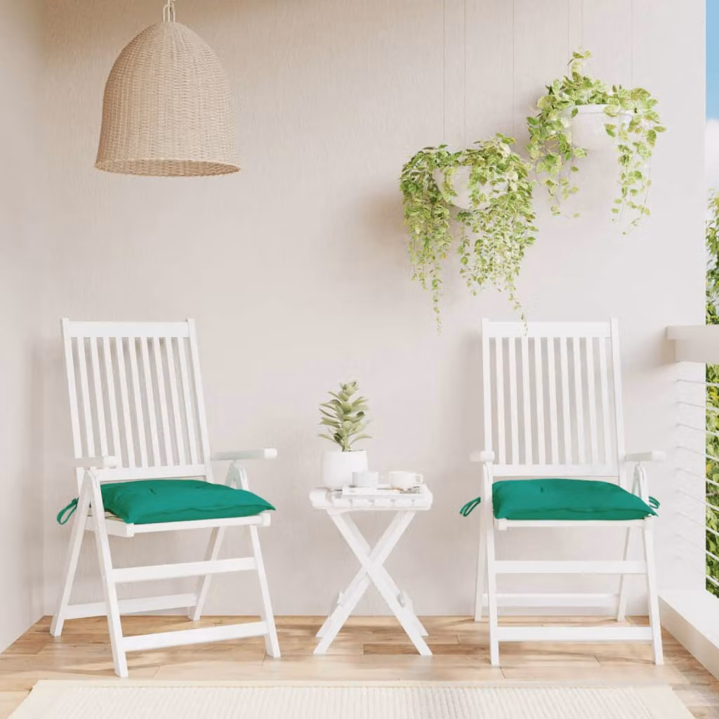 Set di 2 cuscini per pallet vidaXL verdi in tessuto Oxford traspirante e idrorepellente, L/P/H: 50 x 50 x 7 cm