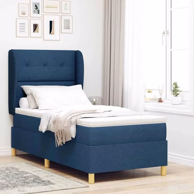 Letto ibrido con testiera in tessuto blu vidaXL L/P: 200 x 100 cm – 1