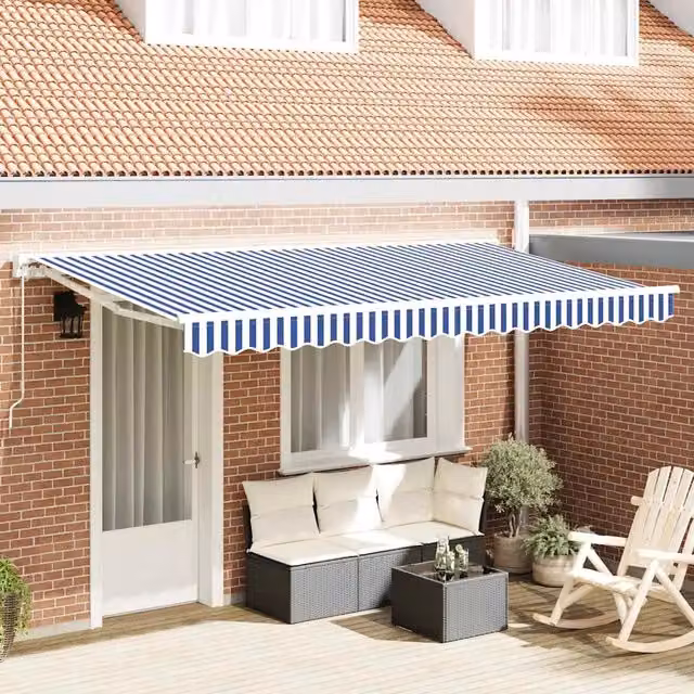 Struttura della tenda-Telaio per tenda da sole Blu e Bianco 350 x 200 cm