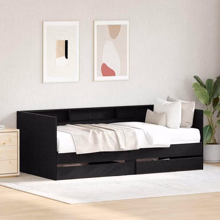 Maison Exclusive - Daybed con testiera Rovere Nero 90 x 190 cm Legno multistrato