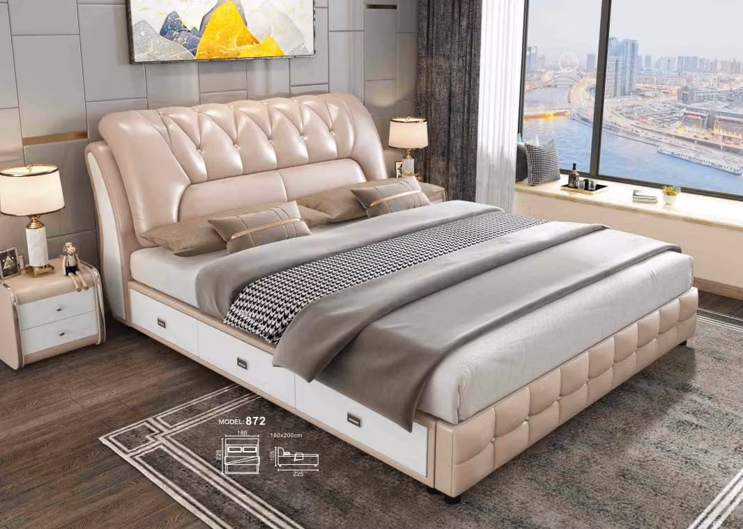 Designer Bett Polster Design Luxus Doppel Hotel Betten Schlaf Zimmer 180x200cm