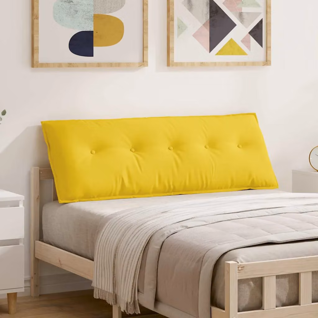 vidaXL Cuscino per Schiena Giallo con Rivestimento Rimovibile in Poliestere L: 140 cm, P: 50 cm, H: 19 cm