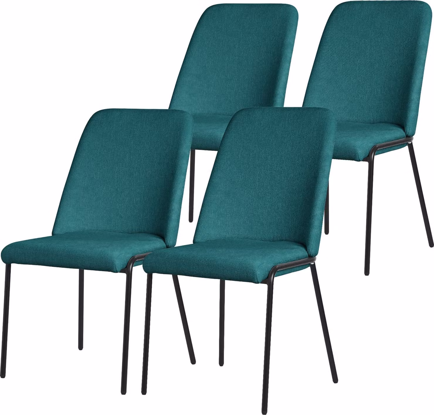 ML-Design sedie da pranzo set di 4 sedie da cucina a benzina in poliestere con gambe in metallo sedia da soggiorno con schienale sedie imbottite per sala da pranzo cucina