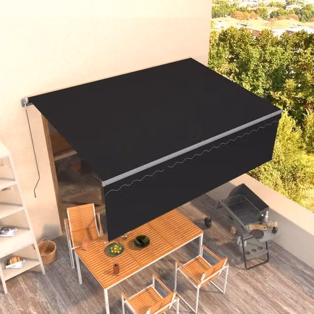 Tenda da sole retrattile manuale Videx in alluminio e poliestere colore antracite L: 400 cm, P: 300 cm