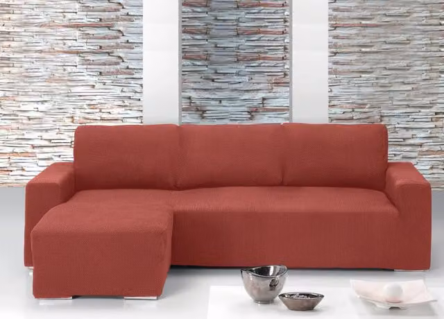 Copridivano con penisola chaise longue Siena Mod Capri color beige Biancheriaweb – 1
