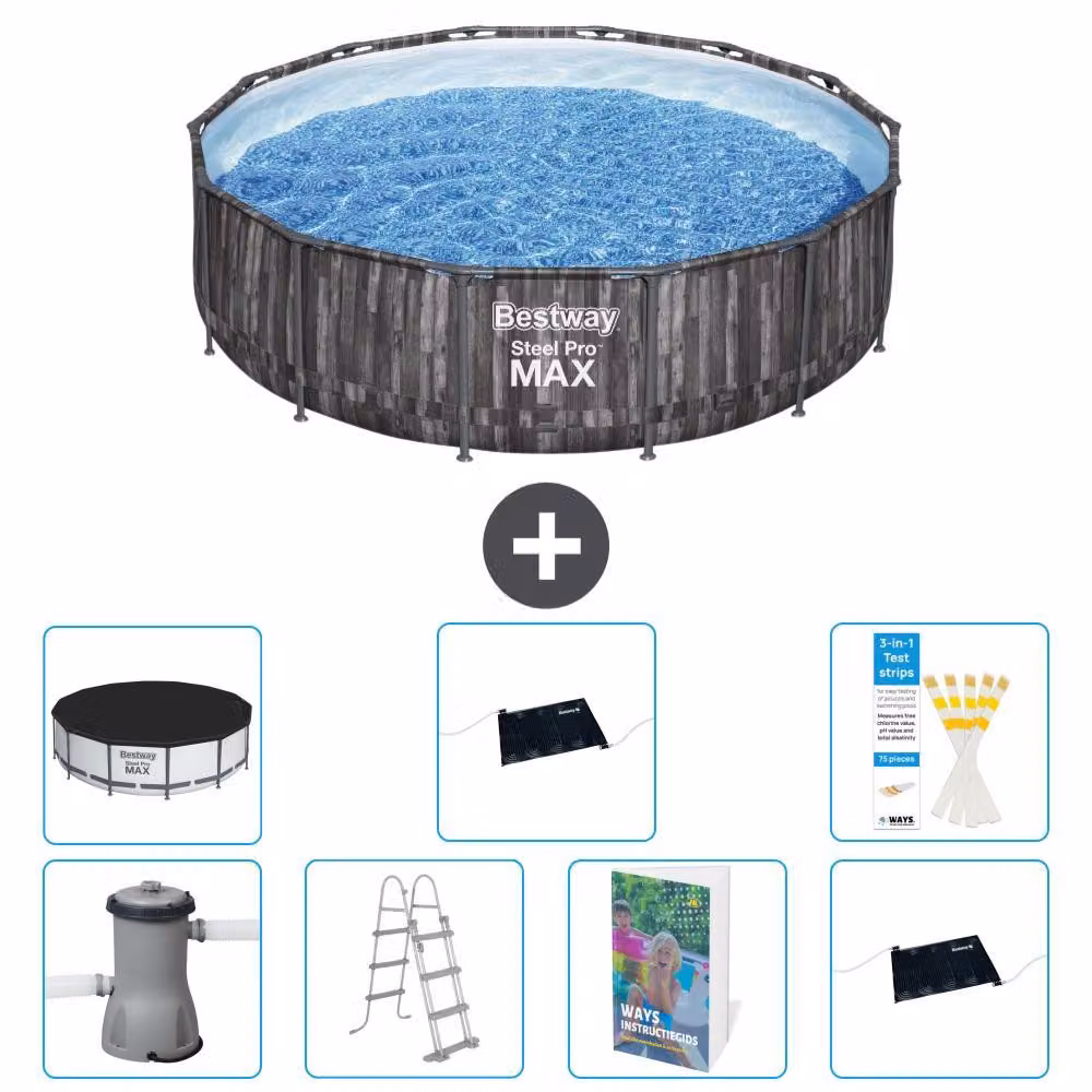 Piscina gonfiabile Bestway Steel Pro MAX, rotonda, 427x107 cm, composta da 6 parti, modello S562