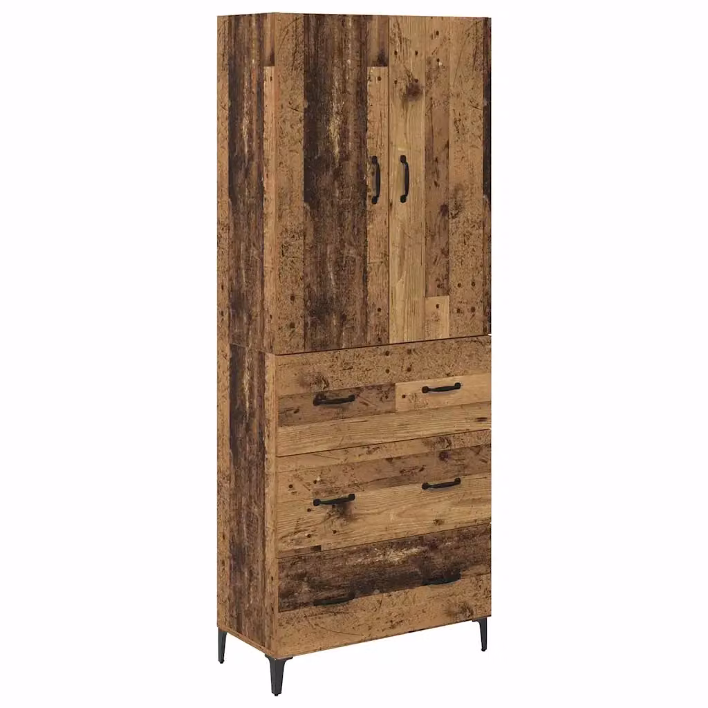 Credenza moderna vidaXL in legno ingegnerizzato e metallo, colore marrone, L/P/H: 69,5 x 34 x 180 cm – 2