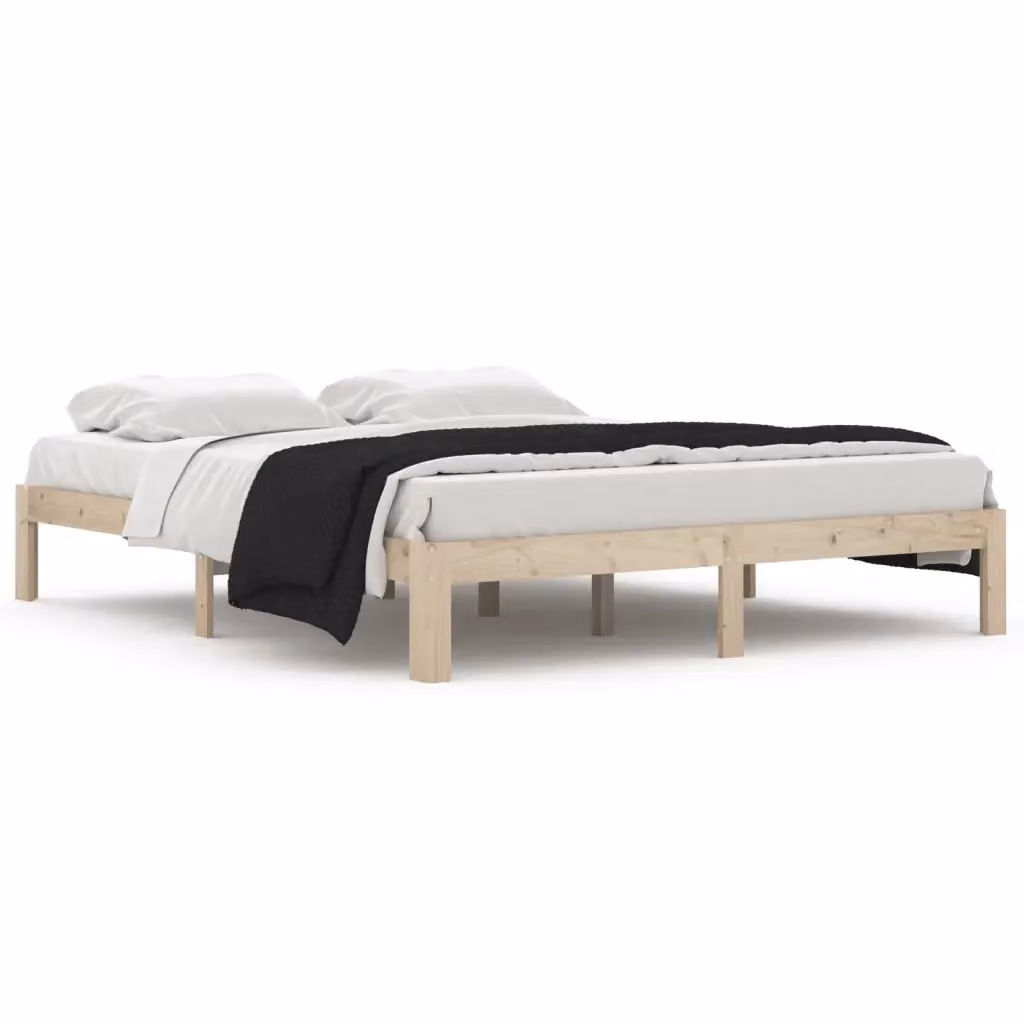 Giroletto vidaXL in legno massello di pino non trattato con doghe fisse L: 160 cm, P: 200 cm, H: 30 cm – 2