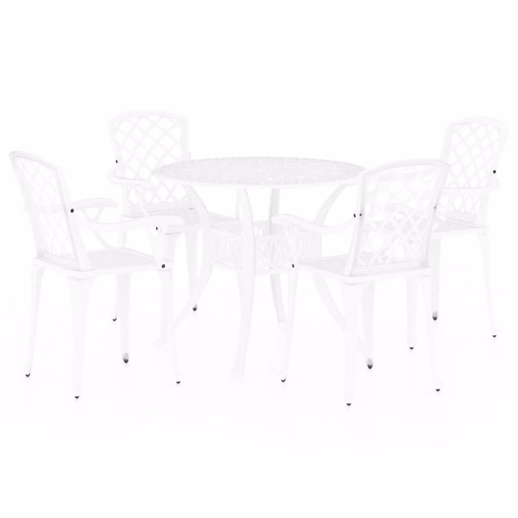 Set da Bistrot 5 pz in Alluminio Pressofuso Bianco
