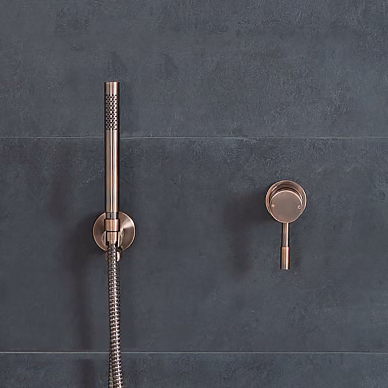 Miscelatore Doccia Manuale con Doccetta Bronzo Spazzolato - Amara