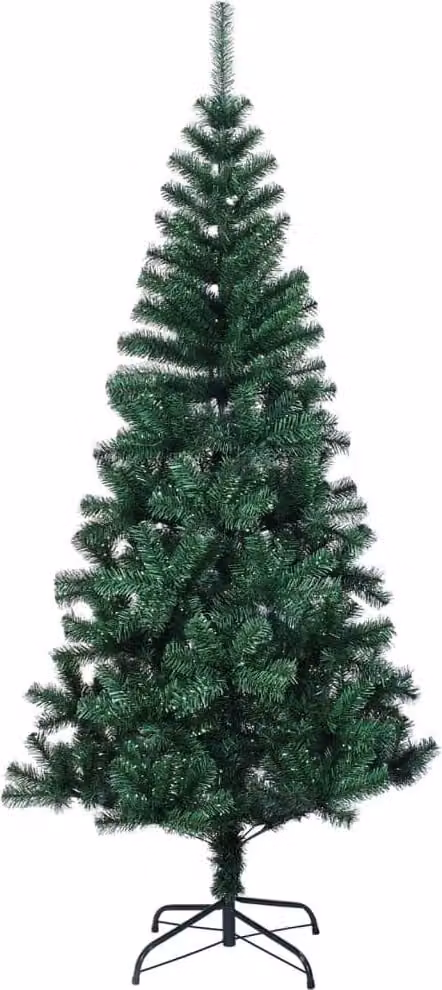 Albero di Natale Artificiale Punte Iridescenti Verde 120 cm PVC