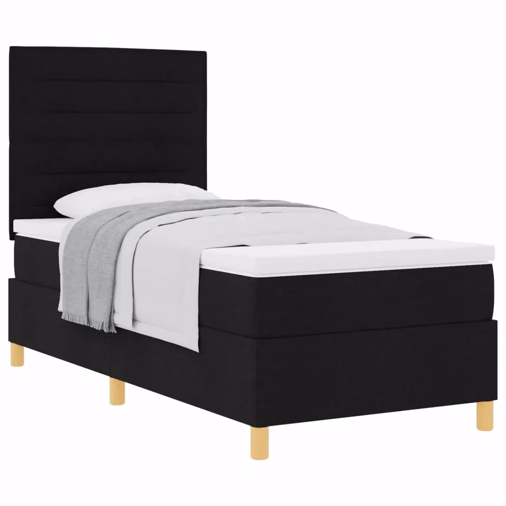 Letto a molle con materasso vidaXL in tessuto nero L: 100 cm, P: 200 cm – 2