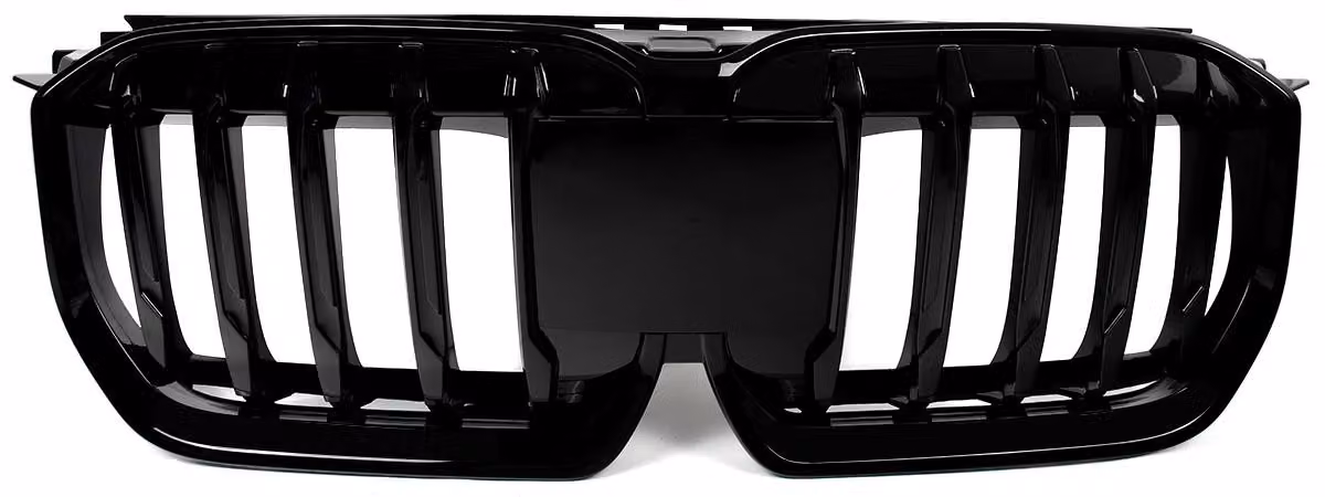 Griglia paraurti anteriore, finitura nera lucida, design a singola linea, realizzata in plastica ABS, compatibile con modelli dal 2023 al 2024, griglia racing