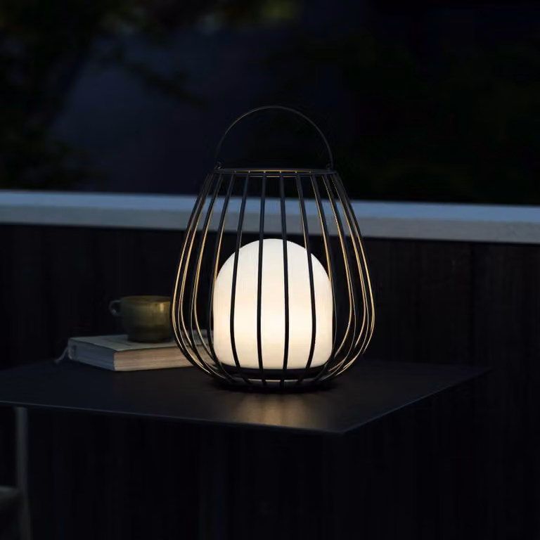 Nordlux Lampada da tavolo LED Jim To-Go, per esterni, nera dimmerabile, Nero, Metallo, Moderno