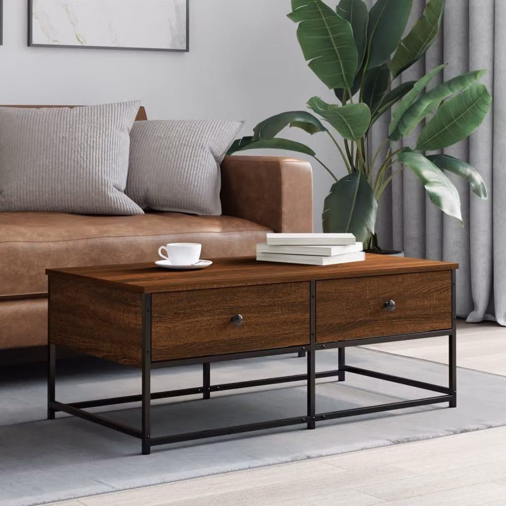 vidaXL Tavolino da Salotto in Legno Rovere Marrone L 100 cm x P 51 cm x H 40 cm