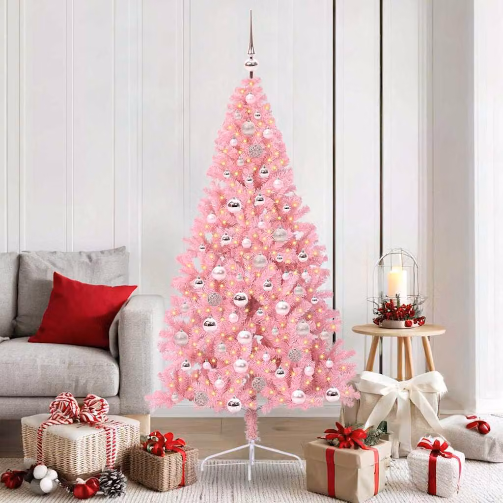 Maison Exclusive - Albero di Natale artificiale preilluminato Rosa 180 cm PVC