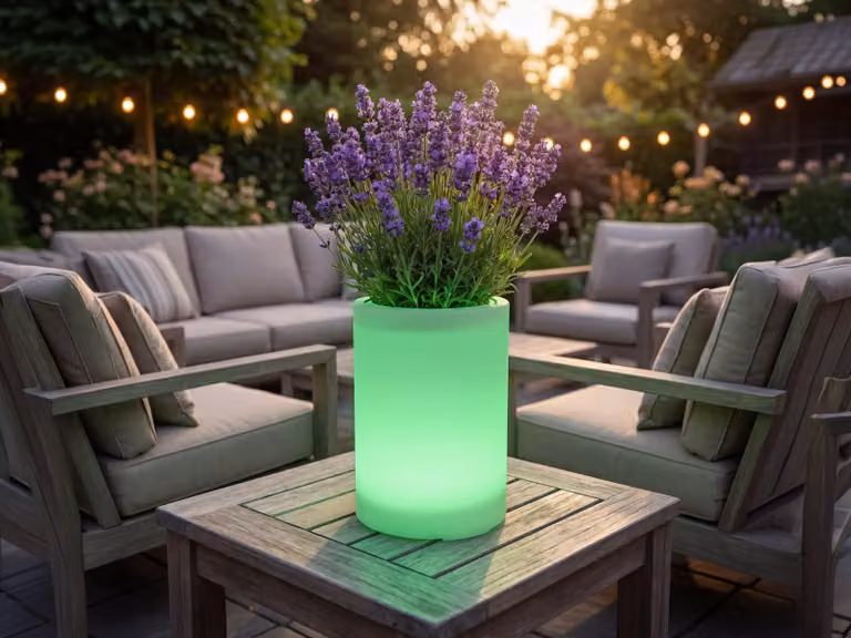 Lampada solare a LED Smartwares con vaso da fiori OSL_60085, bianca, 30 cm, RGBW