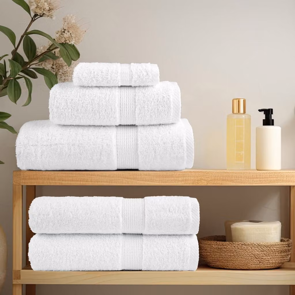 vidaXL Asciugamani per ospiti Premium SOLUND 2 pz Bianco 30x50 cm