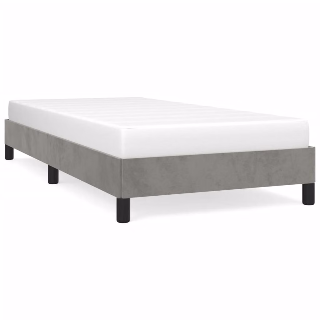 Giroletto senza Materasso Grigio Chiaro 100x200 cm Velluto