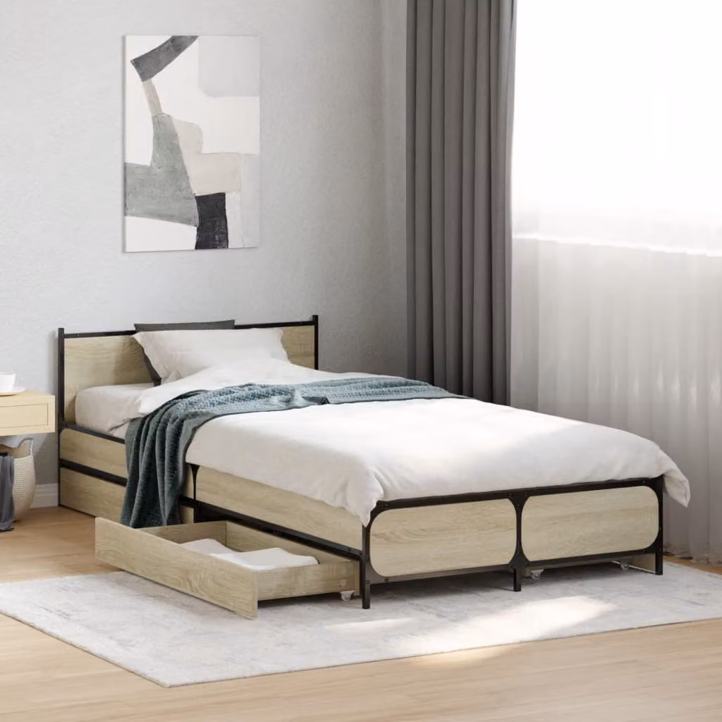 vidaXL Giroletto con Cassetti in Rovere Sonoma e Bianco, L 78 cm x P 56,5 cm x H 193 cm
