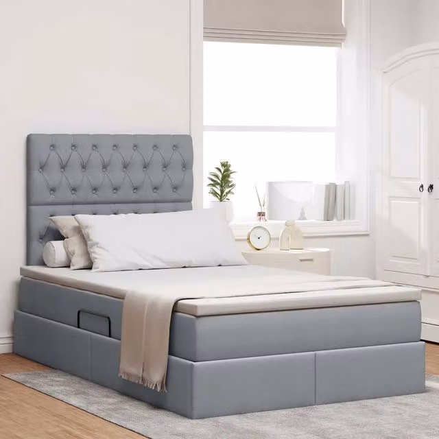 Letto con contenitore e materasso vidaXL Grigio, L/P/H: 120 x 200 x 204 cm