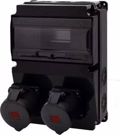 Quadro di distribuzione LAGO 10M SCENIC nero - prese dritte 16A/5P, 32A/5P F3.2660