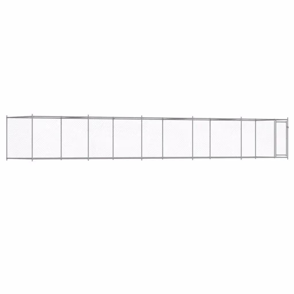 Gabbia per cani Vidaxl in acciaio zincato grigio per giardino L: 10 m, P: 2 m, H: 1,5 m – 2