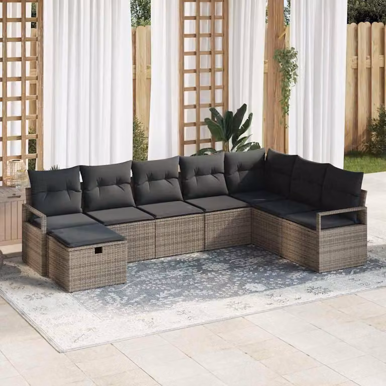 Maison Exclusive - Set di divani da salotto, 5 pezzi, in rattan sintetico