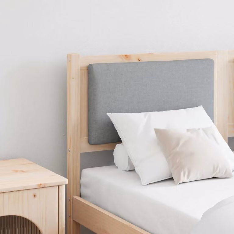 Testiera per letto vidaXL in legno di pino massello marrone e grigio con design minimalista e finitura opaca