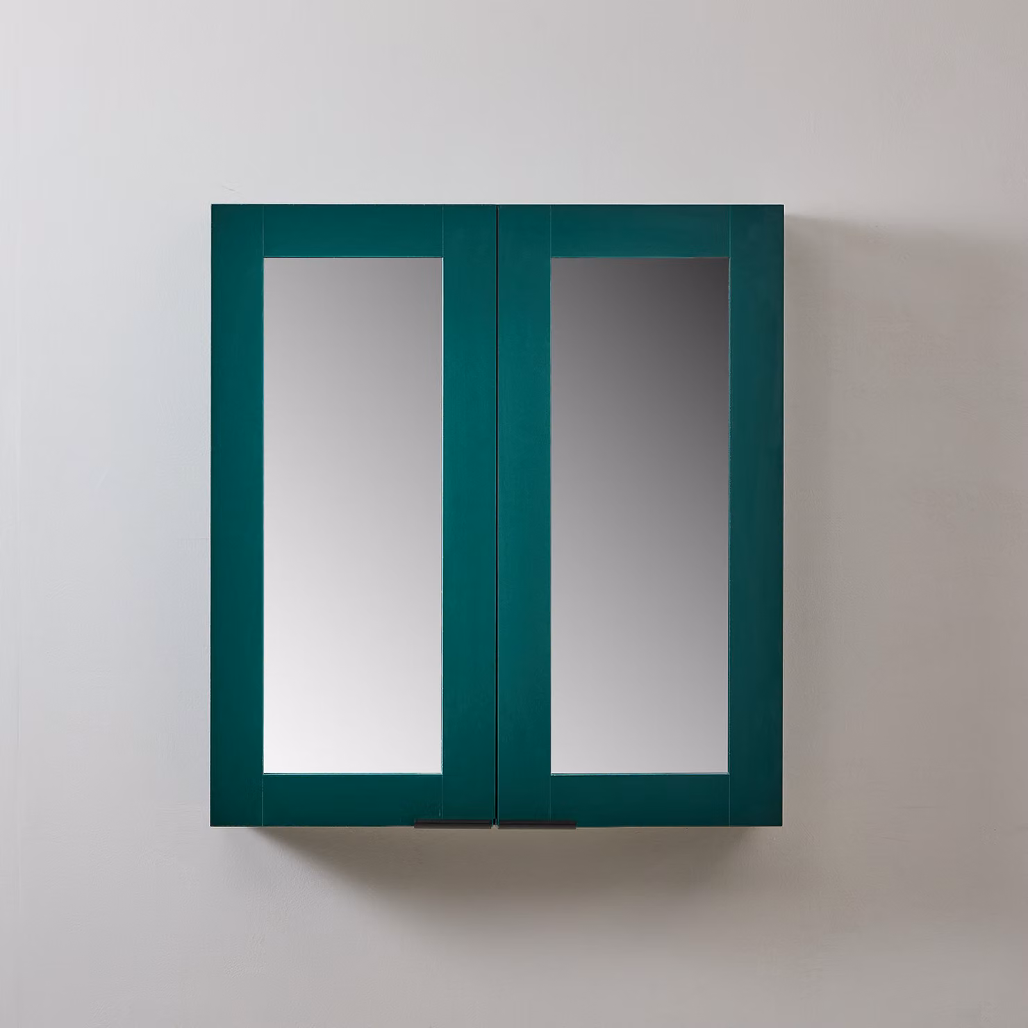 Mobiletto a Specchio da 900mm x 650mm Verde Scuro - Completo di Maniglie con Impugnature a Dito Nere - Cluo