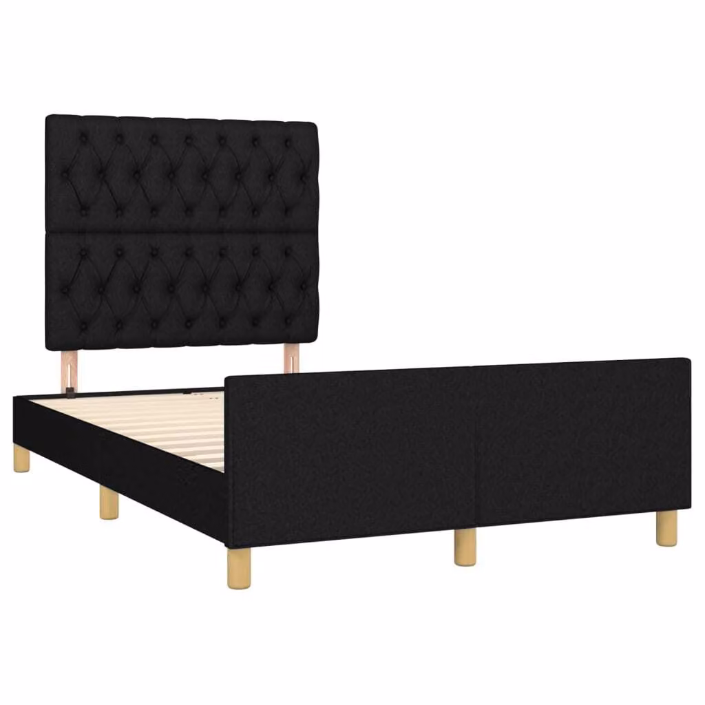 Giroletto senza Materasso Nero 120x200 cm Tessuto