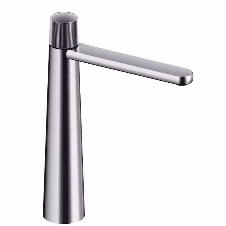 SANYCCES DEDAL ColdOpen Rubinetto lavabo con finitura plissettata Altezza bocca 245 mm cromato