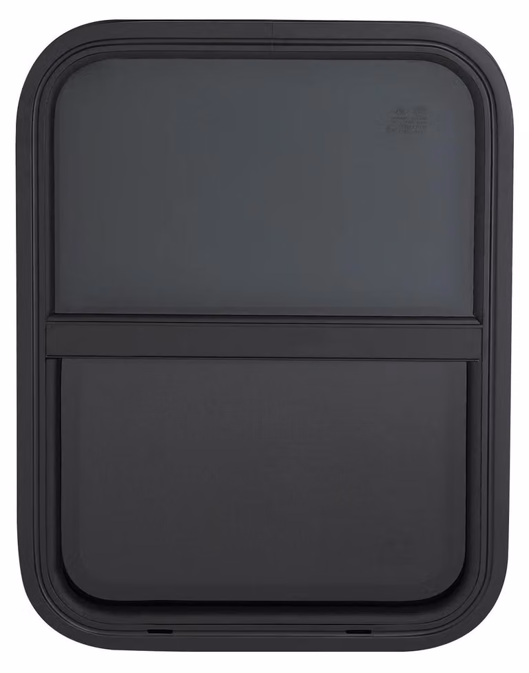 Finestre per camper - Finestra scorrevole verticale 45x60 cm - Finestra di ventilazione e protezione dalla vista per camper, caravan, camion e veicoli ricreativi - Colore: nero