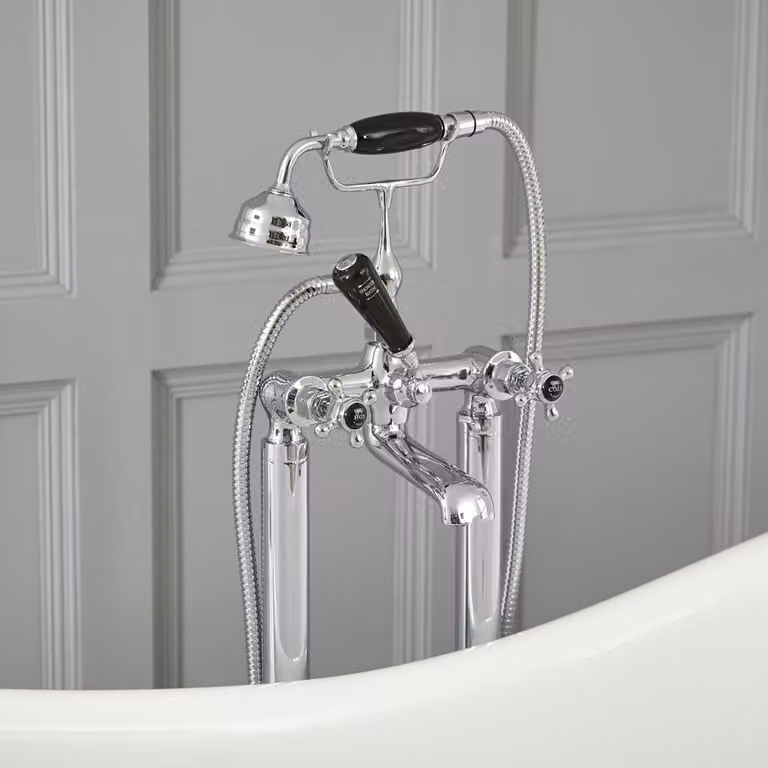 Gruppo Vasca Freestanding Tradizionale Cromo/Nero - Elizabeth
