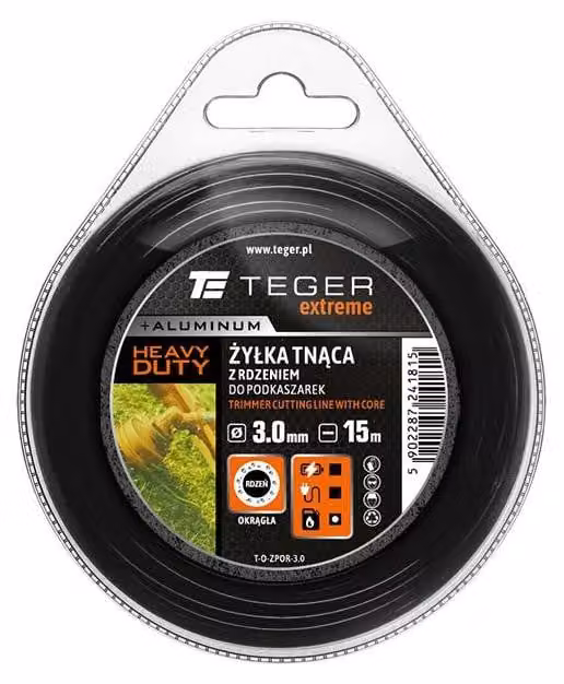 Filo di taglio ad alte prestazioni (con anima) / Rotondo / 3,0 mm / 15 m, marca Extreme / TEGER