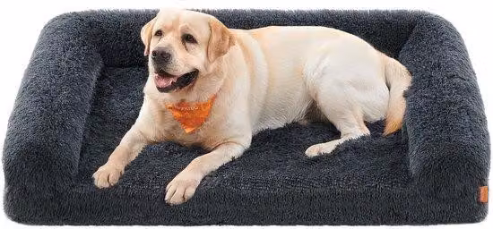 Cuccia per cani XXL, in schiuma a bolle, sfoderabile, lavabile, 122x85x24 cm, grigio scuro
