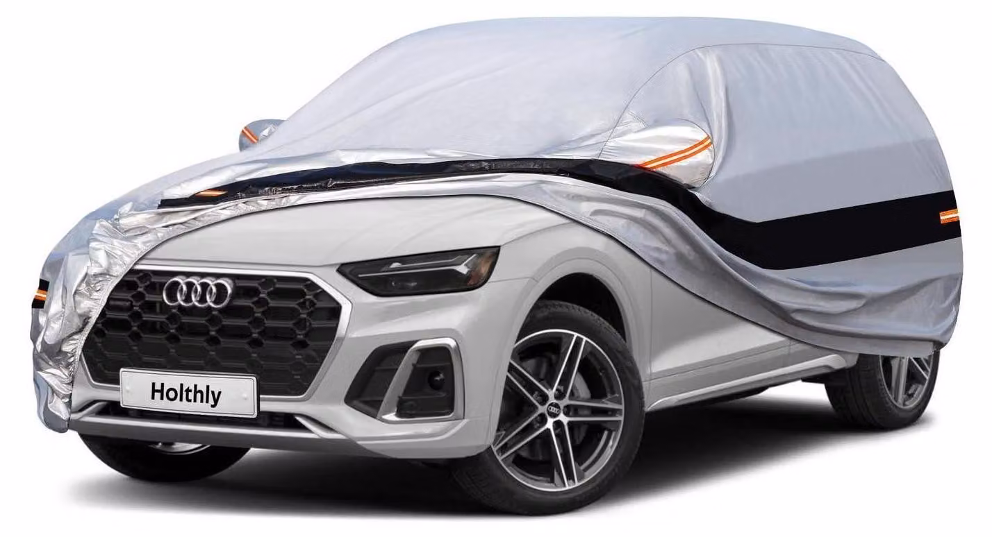 Copertura per auto SUV, 100% impermeabile, con 10 strati, protezione UV argento, adatta per VW Tiguan, Volvo XC40, BMW X1, Dacia Duster