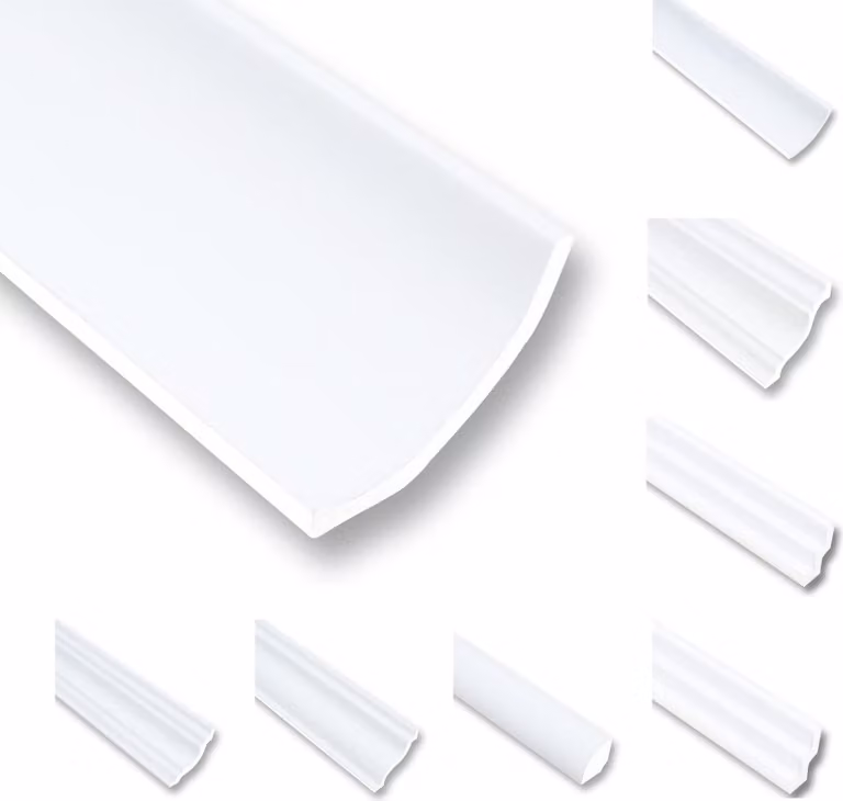 MDEKOR 8 metri di Cornici per Soffitto in Polistirene XPS Profilo Decorativo Bianco 70x60 cm Pacchetto Risparmio NA10