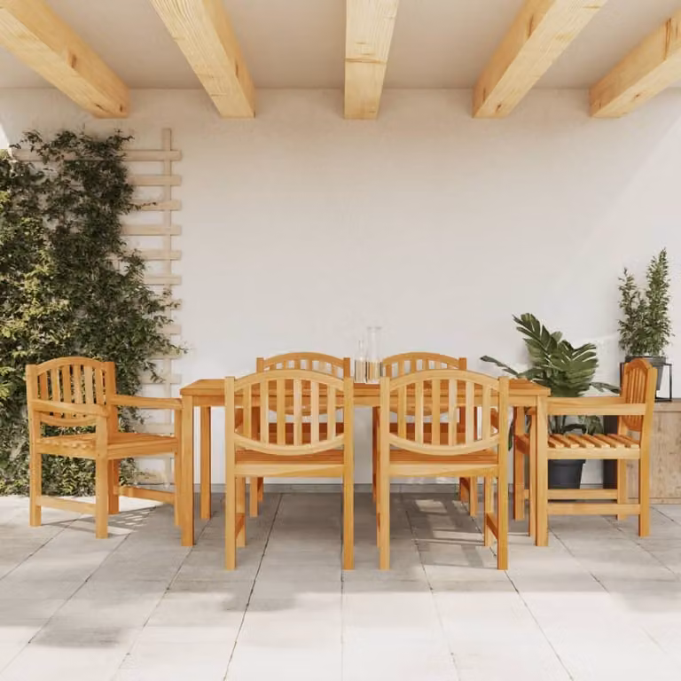 Maison Exclusive - Set da pranzo da giardino in legno massello di teak, 7 pezzi