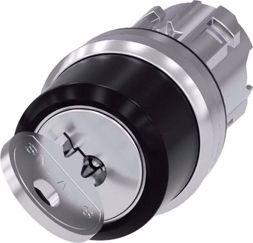 Interruttore a chiave Siemens anello frontale in metallo, nero lucido 1 x 90° sblocco chiave SIRIUS ACT 3SU1050-4BF11-0 (3SU1050-4BF11-0AA0)