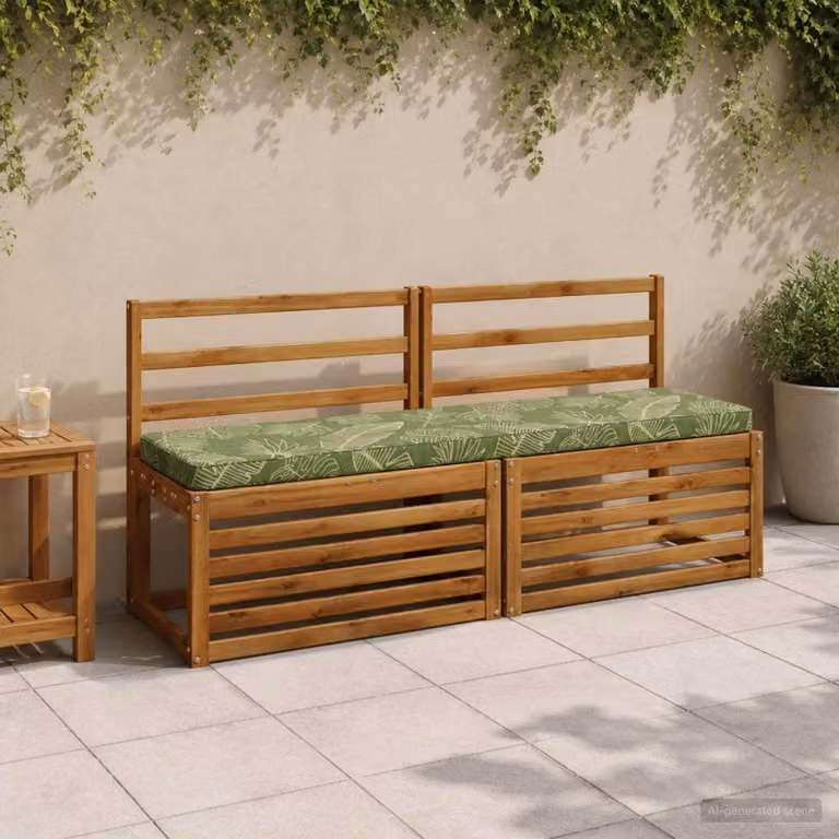 Set di 2 cuscini per panchina vidaXL VUGHT in poliestere verde con rivestimento rimovibile e resistente ai raggi UV