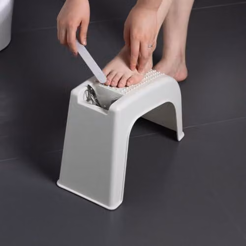 Poggiapiedi antiscivolo per pedicure, ideale per trattamenti ai piedi e massaggi | Poggiapiedi stabile con base antiscivolo texturizzata, per pedicure sicure in bagno